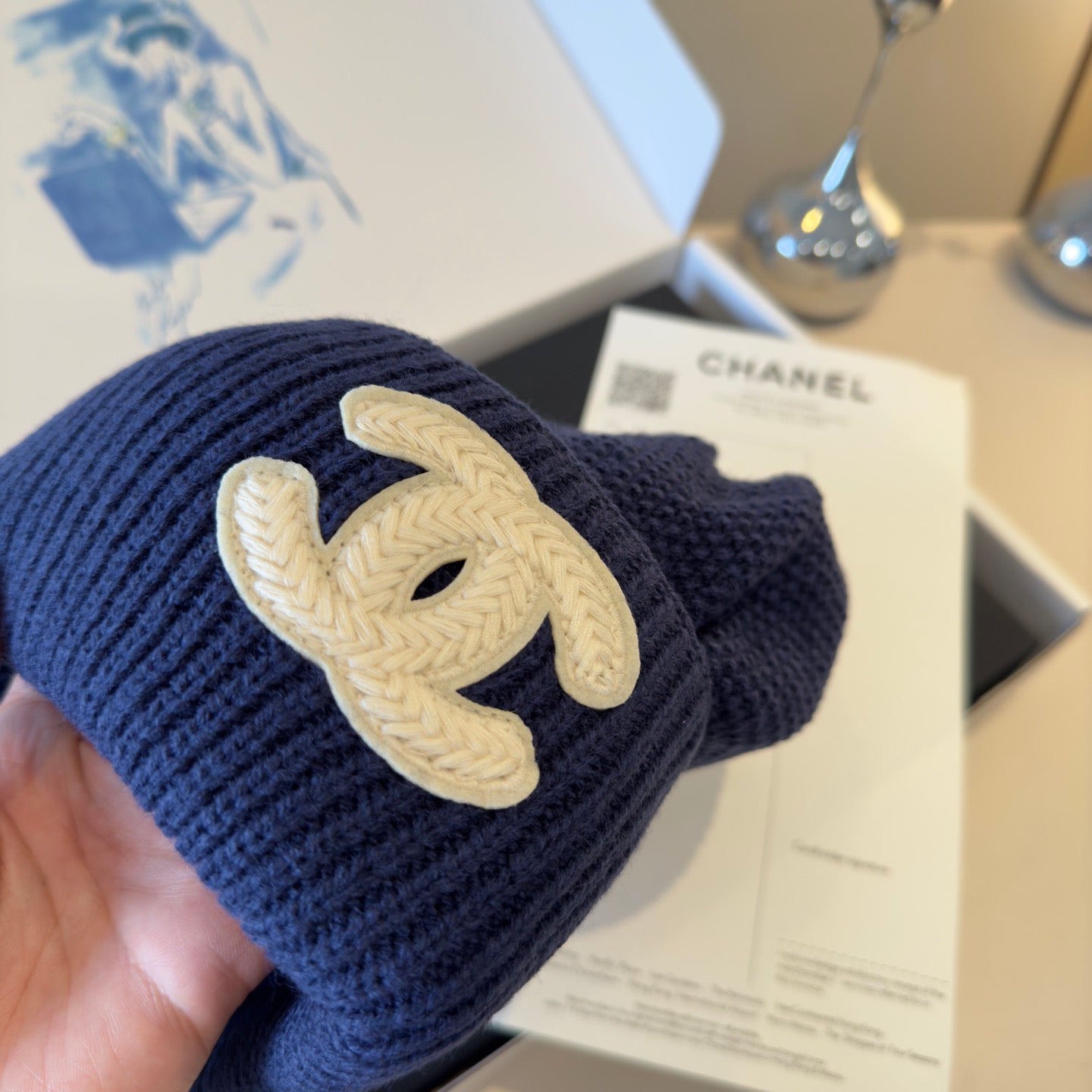 A Knit Beanie Blue